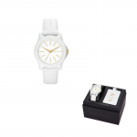 ARMANI EXCHANGEAE K&auml;ekell Kvartsmehhanism Silikoonrihm Valge sihverplaat Naiste kell Meistriteos Kingikarbis AX7126 White Dial