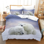 J&auml;&auml;karu tr&uuml;kiga voodipesukomplekt kingituseks, J&auml;&auml; ja lume looduse teemaline tekikott ja padjap&uuml;&uuml;rid, Sobib &uuml;hekohalistele/kahekohalistele/kuninga/suurtele vooditele. Baby 100x135cm gray