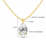 14K Kuld Pirnikujuline Moissaniit Teemant Kaelakeed Naistele 0.5ct 1ct 2ct D VVS1 Solitaire Ripats Pulmade Ehted Sertifitseeritud