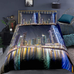 New York City Kuldsete Kaarte Sild 3D Prindiga Voodipesukomplekt Hubane Pehme Tekikott King Queen Twin Single Suurused S&uuml;nnip&auml;evakingitus Magamistoa Dekoor 137*191cm Double