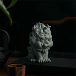 Hiina stiilis Rui Beast Lucky Kirin kujuke Roheline liiv Kiviskulptuur Kodutuba, kontor, akvaarium Feng Shui kaunistused S