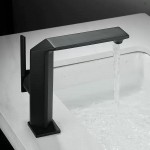 Tuqiu Harjatud Kuldne Vannitoa Segisti Must Valamusegisti Kuum K&uuml;lm Valamusegisti Vee Segisti Kraana Tekile Paigaldatav Vannitoa Kraan must