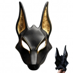 Egiptuse Anubise mask &Scaron;aakali rollim&auml;ngu mask reguleeritavate rihmadega K&auml;sitsi maalitud kunstkuldne maskeraadimask Halloweeni jaoks China Mainland