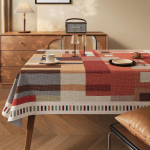 V&auml;rviline Geomeetriline Ristk&uuml;likukujuline Lauakate Veekindel &Otilde;likindel Plekikindel Ei Vaja Pesta Retro Vintage K&ouml;&ouml;gi S&ouml;&ouml;gilaua Kate Kodu Dekoor 90*150cm brown