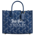 Coach Sinine Denim Signature Hobune ja Vanker Suur T&otilde;mblukuga K&auml;ekott Igap&auml;evaseks Kasutamiseks Basic Set (Bag+Dust Bag)