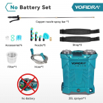 YOFIDRA 20L Elektriline Pihusti Suure Mahutavusega Aia Muru Pihustamine Kastmine Seljakoti Pihusti Elektrit&ouml;&ouml;riistad Makita 21V Aku Pin-ile No Battery