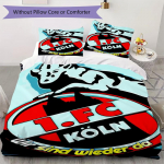 FC K&Ouml;LN Muster Voodipesu tekkikomplekt Tekikate Padjap&uuml;&uuml;r Kodu kaunistus S&uuml;nnip&auml;evakingitus (1 * tekikott + 2 * padjap&uuml;&uuml;ri ilma s&uuml;damikuta)51 135x200cm