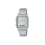 Casio Veekindel Kvartsmehhanismiga Roostevabast Terasest K&auml;ekell H&otilde;bedane T&auml;hik Unisexi Kellad AQ-230A-7AMQY Regular Watch Box