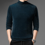 Imiteeritud naaritsast paksendatud soe dressipluus meestele, kulumiskindel kootud k&otilde;rge kaelusega kampsun, slim fit, pikkade varrukatega pullover, &uuml;hev&auml;rviline, trendikas meeste riietus M
