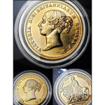 KULDNE M&Uuml;NDI Kuninganna Victoria UNA ja L&otilde;vi Sovereign 1 Oz Suur 24k Kullatud Briti &Uuml;hendkuningriik Gootiline Uuestil&ouml;&ouml;dud Koopia M&uuml;nt gray