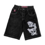 Ameerika Retro Nurgapealse K&uuml;ljetaskuga Denim-l&uuml;hikesed p&uuml;ksid Suvi Y2k Trendikad L&otilde;dvad T&auml;navahip-hop Korvpalli Denim-l&uuml;hikesed p&uuml;ksid XXL black