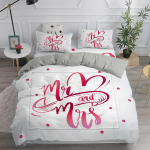 Mustvalge tekikott Kuninganna/Kuningas/T&auml;issuurus Hr Ja Proua Voodipesukomplekt 3 Osa Pehme Mikrokiud Paar Romantiline Tekikate AU Single(140x210cm)