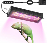 12W Roomajate UVB LED-valgusti t&auml;isspektriga, 18W UVA/UVB LED-valgusti roomajatele habekilkonnade, kameeleonite, kilpkonnade, sisalike, gekode, madude jaoks 24W must