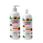 Cosmo Skin Care Troopilise Papaia Valgendav Parf&uuml;meeritud Kehalosjoon 2 tk komplekt, 1000 ml ja 500 ml | Aloe Vera ja E-vitamiiniga | Pikaajaline | Kerge