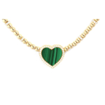 APM Monaco MALACHITE Malahiit Armastuse Helmed Reguleeritav Kaelakee Naiste Roheline/Kuldne YC6909XMAL kuld