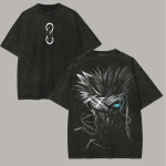 Satoru Gojo T-s&auml;rk Jujutsu Kaisen Meeste Vintage Happepesu Kuus Silma Piiramatu T&uuml;hjus Anime Graafika Streetwear Puuvillased T-s&auml;rgid M