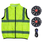 Jahutav vest meestele naistele Helkuriga J&auml;&auml;vest Mootorratturitele, T&ouml;&ouml;tajatele, Spordiks, V&auml;litingimustesse, Kuumuse leevendus Konditsioneeriga vest 4XL fluorestseeruv roheline v&auml;rv