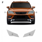 TPU auto esitulede kaitsekile 2016&ndash;2019 Seat Cupra Ateca jaoks L&auml;bipaistev ja suitsmust Kriimustusvastased auto lisatarvikud Smoked black / Headlight Film must