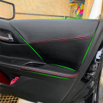 Pehme mikrofiiber nahast uksepaneelide kate Honda Accord 9. p&otilde;lv 2014 2015 2016 jaoks Auto ukse k&auml;etoe paneeli katte kleebis Sisekate Armrest Black-red