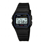 Casio F91W-1 Meeste Klassikaline Kronograafi Alarmi LCD Digitaalkell Must F-91W-1DG Must L&auml;bipaistev Rihm