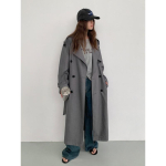 Hall trenchcoat naistele keskmine ja pikk hooaeg uus mantli tunne xl recommend 70-85kg gray
