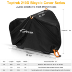 Toptrek Jalgrattakate Veekindel Kaitsekatted V&auml;litingimustes UV-vastane Jalgrattakate Vihma-Lume-Tuulekindel MTB Varjualune Mustuseratas Tarvikud XL-220x120x110cm