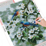 5D DIY Teemanttikandid Linnumaastikud teemant Maalid Ristpistes T&auml;is&uuml;mmargused kivid 20*30 cm