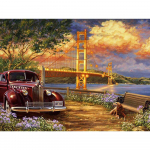 Teemantmaal Scenery Kristallmaal Teemanttikandid P&auml;ikeseloojangu Mere&auml;&auml;rne maastikupilt 20X30CM