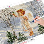 5D teemantmaal, t&auml;ispuur, &uuml;mmargune ingel DIY seinakunst, tikandid t&auml;isekraaniga portree k&auml;sitsi valmistatud 20X30CM