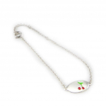 Les Tr&eacute;sors De Lily [G9049] - Gourmette Argent 'Cerises' rouge argent&eacute; - 6x8 mm punane