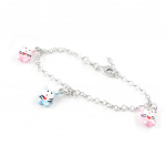 Suzette et Benjamin [H9133] - Bracelet Enfant 'Chats' bleu rose S&B mitmev&auml;rviline