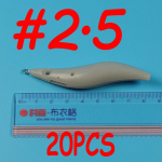 20 TK Squid Jig Blanks Squid Lure Krevetid DIY Body White Glow in Darkness Fluorescent 3,5# 3,0# 2,5# #2.5