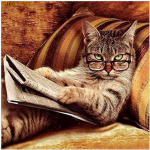 T&auml;ielik 5D-teemantmaali joonisfilm loomakassi tikandid ristpistes kodukaunistusega k&auml;sitsi valmistatud kingitus 30x30cm