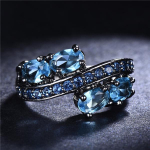 Naiste vintage kuninglik sinine s&uuml;nnikivist s&otilde;rmus, kihlas&otilde;rmus pulmaehted, suurus 6-10 7 kuninglik sinine v&auml;rv