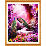 Tikand Paabulinnu Armastaja Teemantmaal 3D Teemant &uuml;mmargune t&auml;ispuurmaaling Kodukaunistus 20X30CM