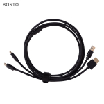 BOSTO 2-in-1 kaabel BOSTO 13HD/16HD/16HDK/16HDT/BT-16HD/BT-16HDK/BT-16HDT graafikajoonis jaoks must