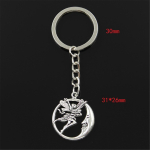 Fashion Circle Moon Angel 31x26mm ripats 30mm v&otilde;tmehoidja metallist kett h&otilde;bedane v&auml;rv meeste auto kingitus suveniirid v&otilde;tmehoidja h&otilde;be