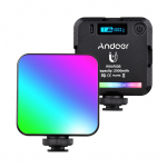 Andoer W64RGB Mini RGB LED-videovalgusti laetav pildistamisvalgusti CRI95+ 2500K-9000K must