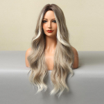 Bybrana Long Body Wave Parukad Ombre Punane Pruun S&uuml;nteetiline Parukas Cosplay Middle Part Natural Kuumakindel parukas naistele
