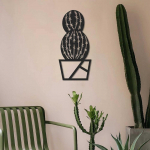 Kaktuse metallist seinakaunistus, metallist seinakaunistus, mahlane seinakunst, elutoa seinakujundus, kodukaunistusega seinakaunistus, geomeetriline kaktus, kaktuse seinakaunistus 25 x 45 cm (10 x 18 inc)