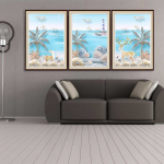 5D DIY maastik Teemantmaal Mere&auml;&auml;rne Puu T&auml;is&uuml;mmargune puur Hirv Teemanttikandid Maastiku Loomade Kodukaunistus Kingitus Round 20X30CM-one set