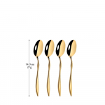Kuldne roostevabast terasest lauan&otilde;ude komplekt nuga kahvel lusikas L&auml;&auml;ne stiilis s&ouml;&ouml;gin&otilde;ude s&ouml;&ouml;giriistade komplekt &otilde;htus&ouml;&ouml;gin&otilde;ude komplekt 4Pcs Tea Spoon