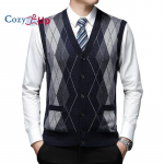 Cozy Up meeste kampsun vest kardigan n&ouml;&ouml;biga ees kudumid kontrastset v&auml;rvi Argyle kampsun vest M tumesinine v&auml;rv