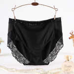 Milk Silk Mugavad alusp&uuml;ksid naistele Sexy Lace Suures suuruses p&uuml;ksid Hingavad Siledad naiste alusp&uuml;ksid k&otilde;rge elastsusega M-47-55KG must