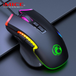iMICE T70 m&auml;nguhiir 8D RGB programmeeritavad hiired m&auml;ngukontori jaoks helendavad 7200 DPI m&auml;ngude USB juhtmega 8 nuppu must
