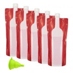 1 komplekt toidukvaliteediga 750 ml veinikott, suure mahutavusega plastikust BPA-vaba joogiveinijookott koos lehtrikomplekti peotarvetega 5pcs