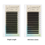 ANNAFRIS 5D W kujuga ripsmepikendus k&auml;sitsi valmistatud 12 rida/kandik eelvalmistatud vol&uuml;&uuml;mi ventilaatorid Clover W ripsmed 0.07mm C 9mm