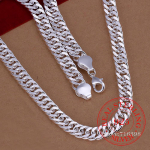 POMOiii Pure 925 h&otilde;bedast kaelakeed meestele 6 mm 10 mm kettkaelakee Collier 20/24 tolli Choker Moe meeste ehted Aksessuaarid Kingitused 10mm/60cm