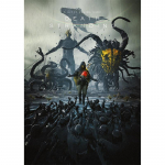 5D DIY Teemantmaal Must Art Warrior Teemanttikandid Ristpistete komplekt t&auml;iskivimosaiigiga kodukaunistus Round 20x30cm