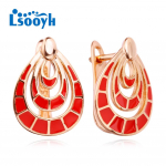 LSOOYH Clip K&otilde;rvar&otilde;ngad Roosa kullav&auml;rvi Moodne k&otilde;rvar&otilde;ngas Naistele Geomeetria Punased N&ouml;&ouml;pk&otilde;rvar&otilde;ngad Ehted A